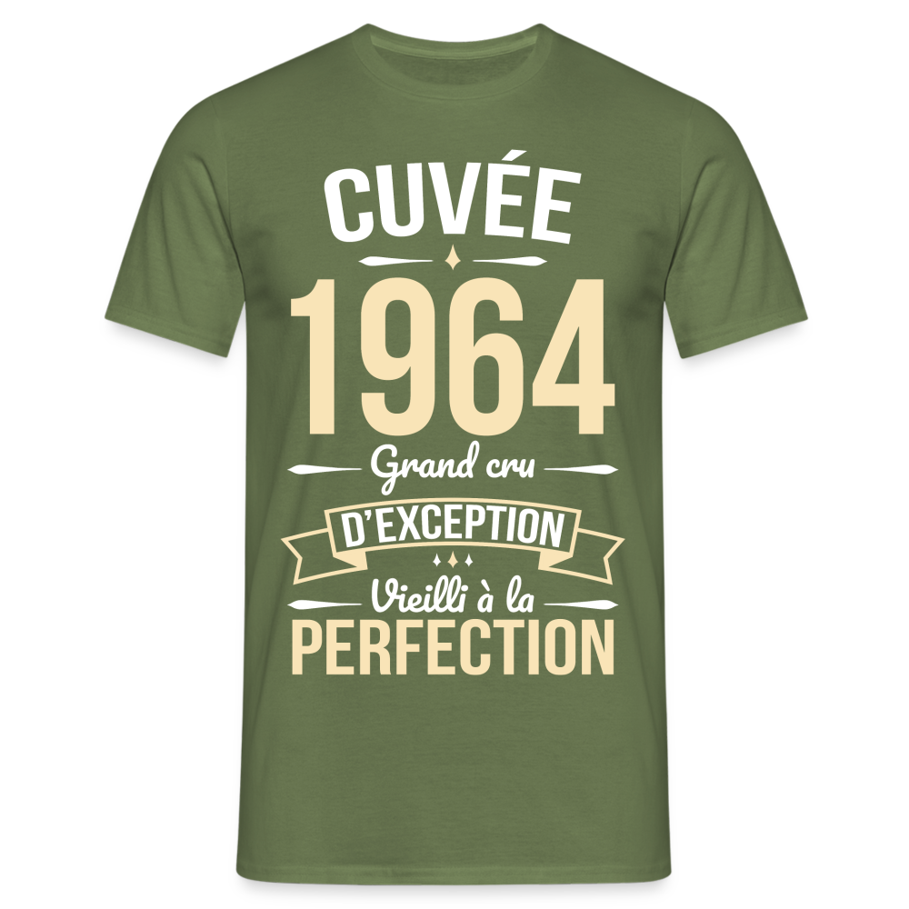 T-shirt Homme - Anniversaire 60 Ans - Cuvée 1964 - vert militaire