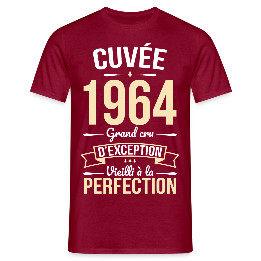 T-shirt Homme - Anniversaire 60 Ans - Cuvée 1964 - rouge brique