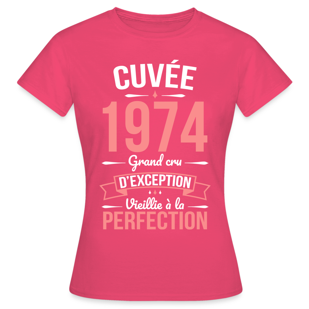 T-shirt Femme - Anniversaire 50 Ans - Cuvée 1974 - rose azalée