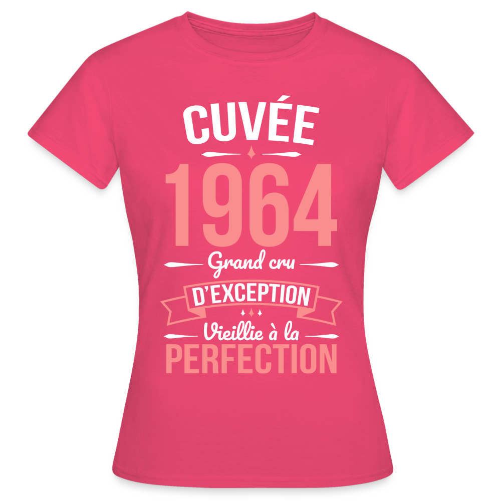 T-shirt Femme - Anniversaire 60 Ans - Cuvée 1964 - rose azalée