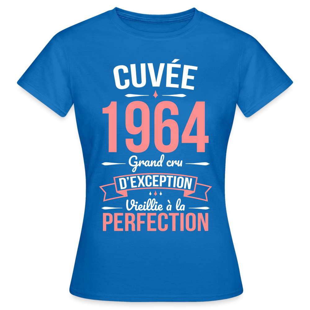 T-shirt Femme - Anniversaire 60 Ans - Cuvée 1964 - bleu royal