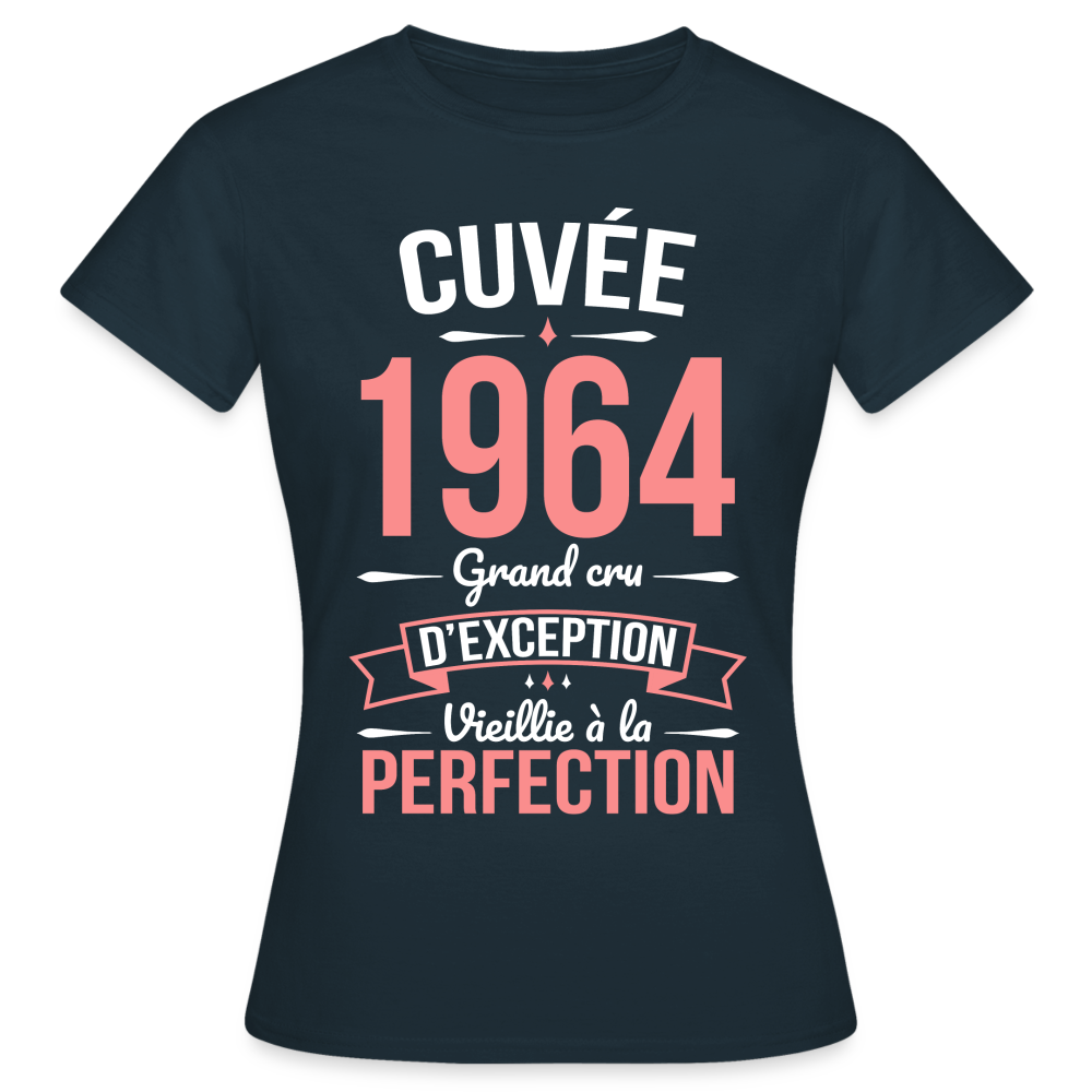 T-shirt Femme - Anniversaire 60 Ans - Cuvée 1964 - marine