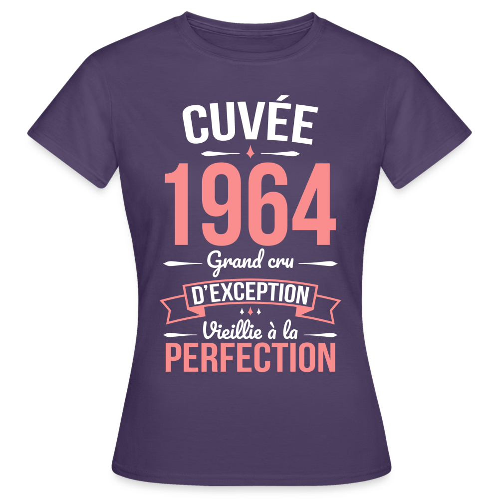 T-shirt Femme - Anniversaire 60 Ans - Cuvée 1964 - violet foncé