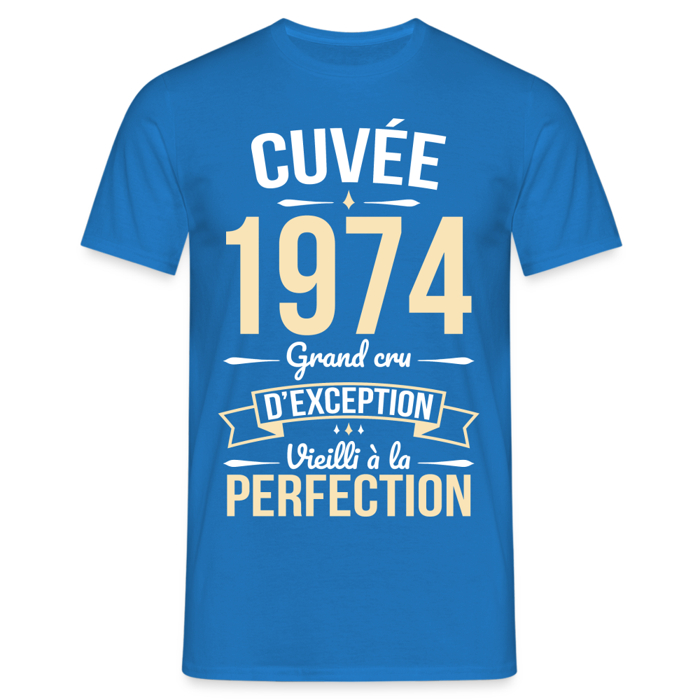 T-shirt Homme - Anniversaire 50 Ans - Cuvée 1974 - bleu royal