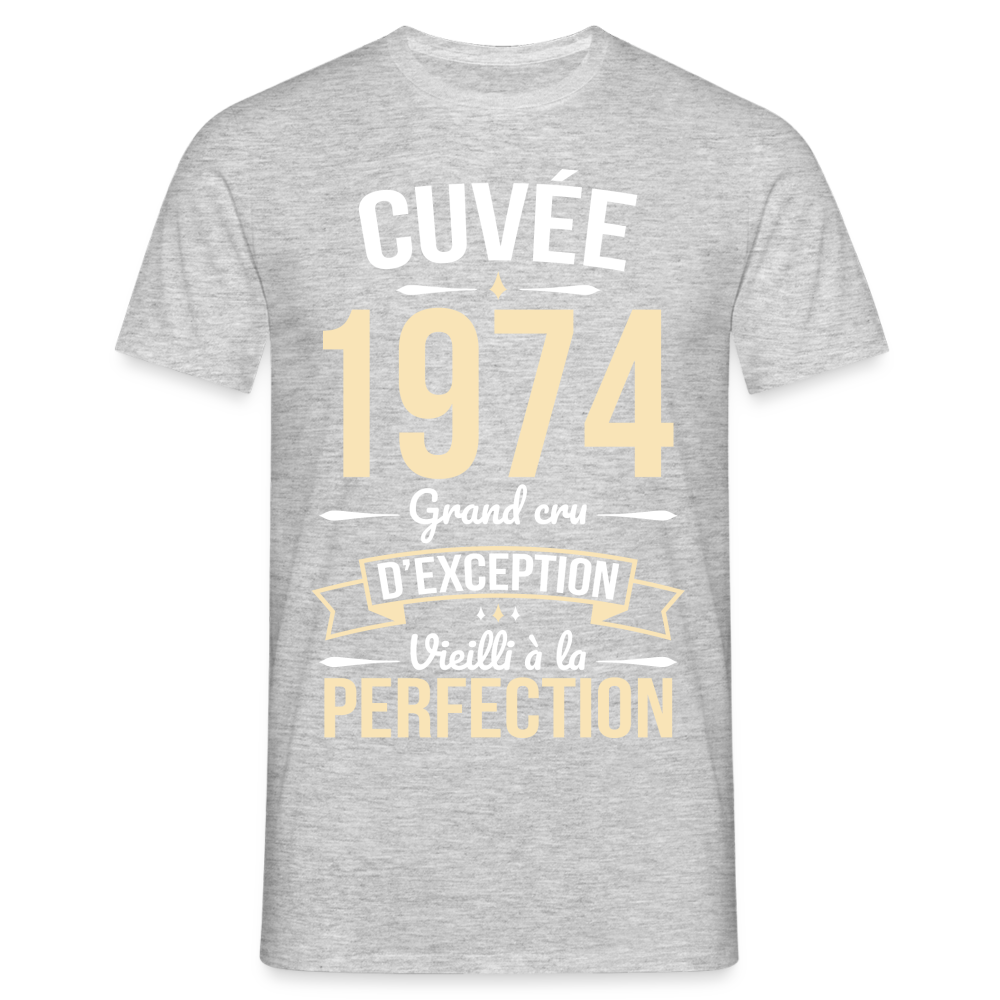 T-shirt Homme - Anniversaire 50 Ans - Cuvée 1974 - gris chiné