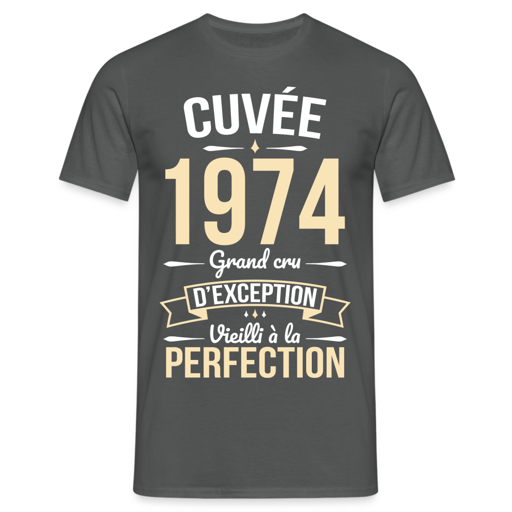 T-shirt Homme - Anniversaire 50 Ans - Cuvée 1974 - charbon