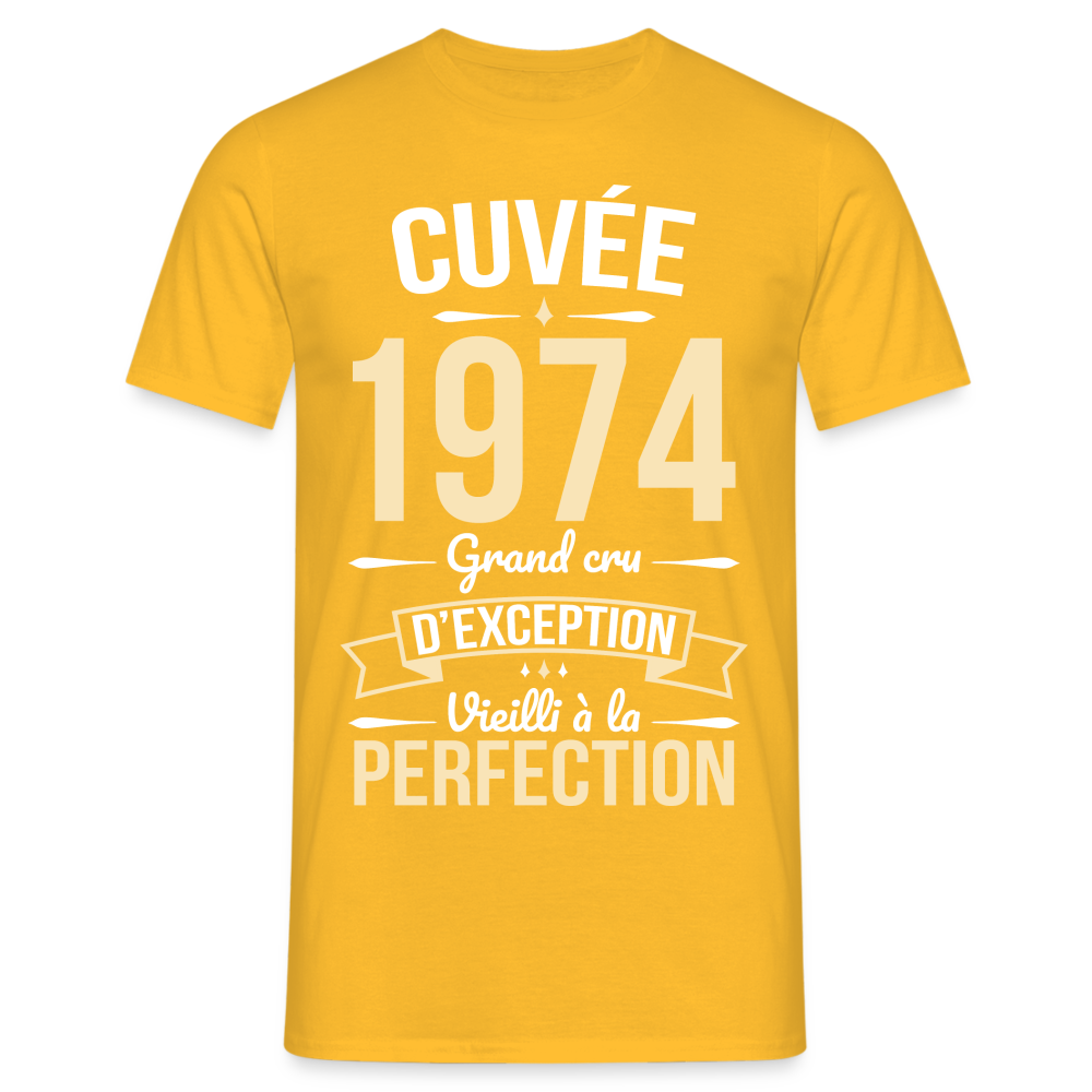 T-shirt Homme - Anniversaire 50 Ans - Cuvée 1974 - jaune