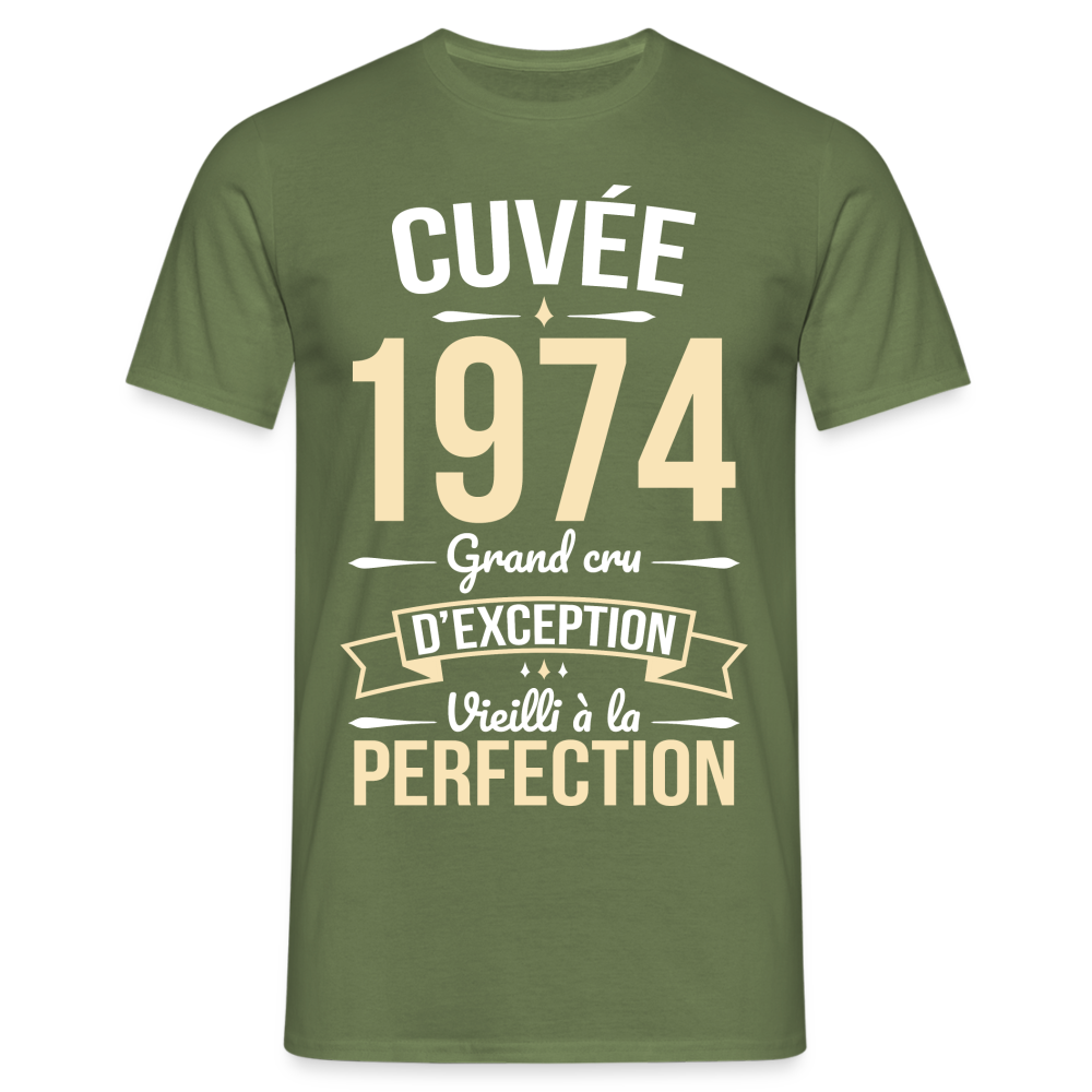 T-shirt Homme - Anniversaire 50 Ans - Cuvée 1974 - vert militaire