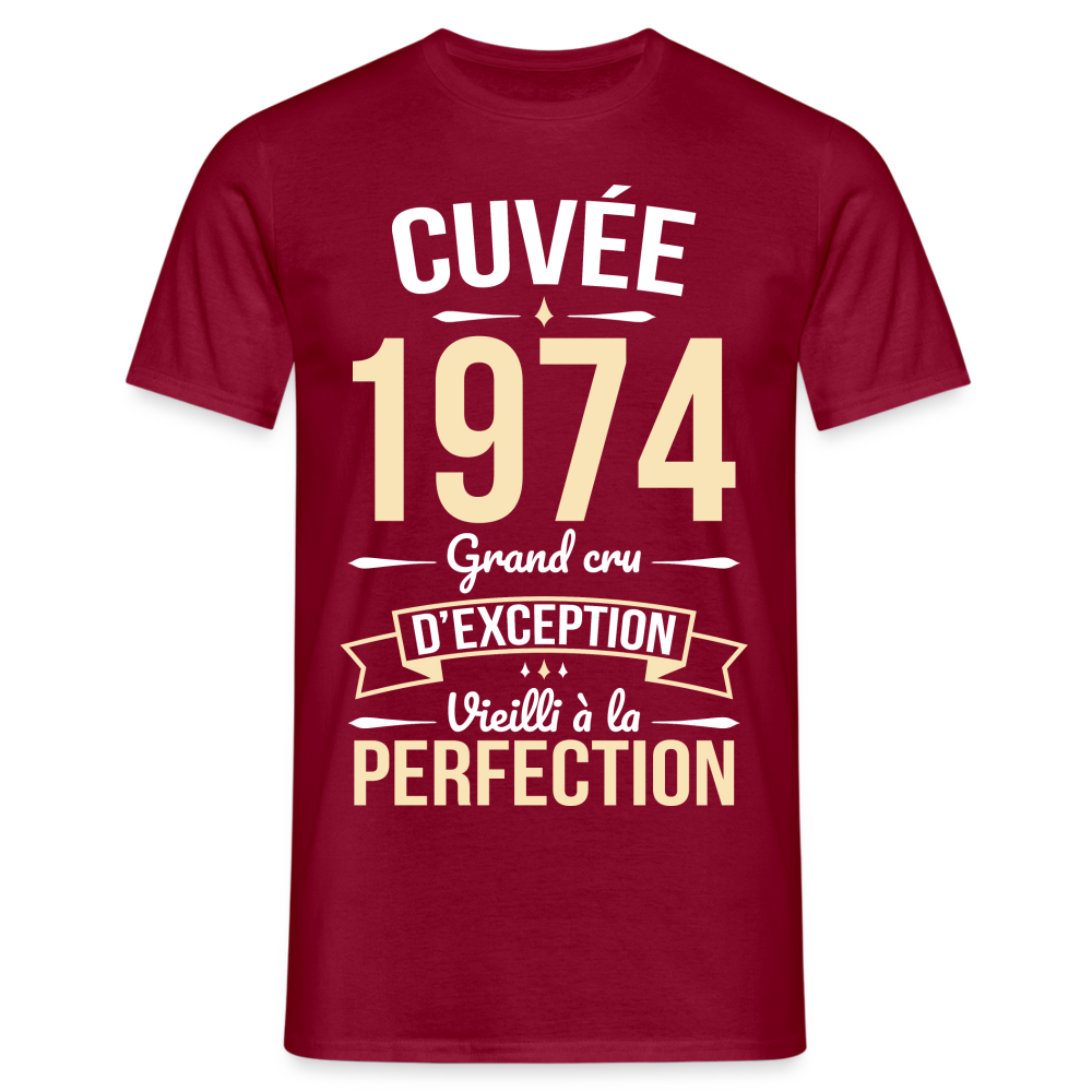 T-shirt Homme - Anniversaire 50 Ans - Cuvée 1974 - rouge brique