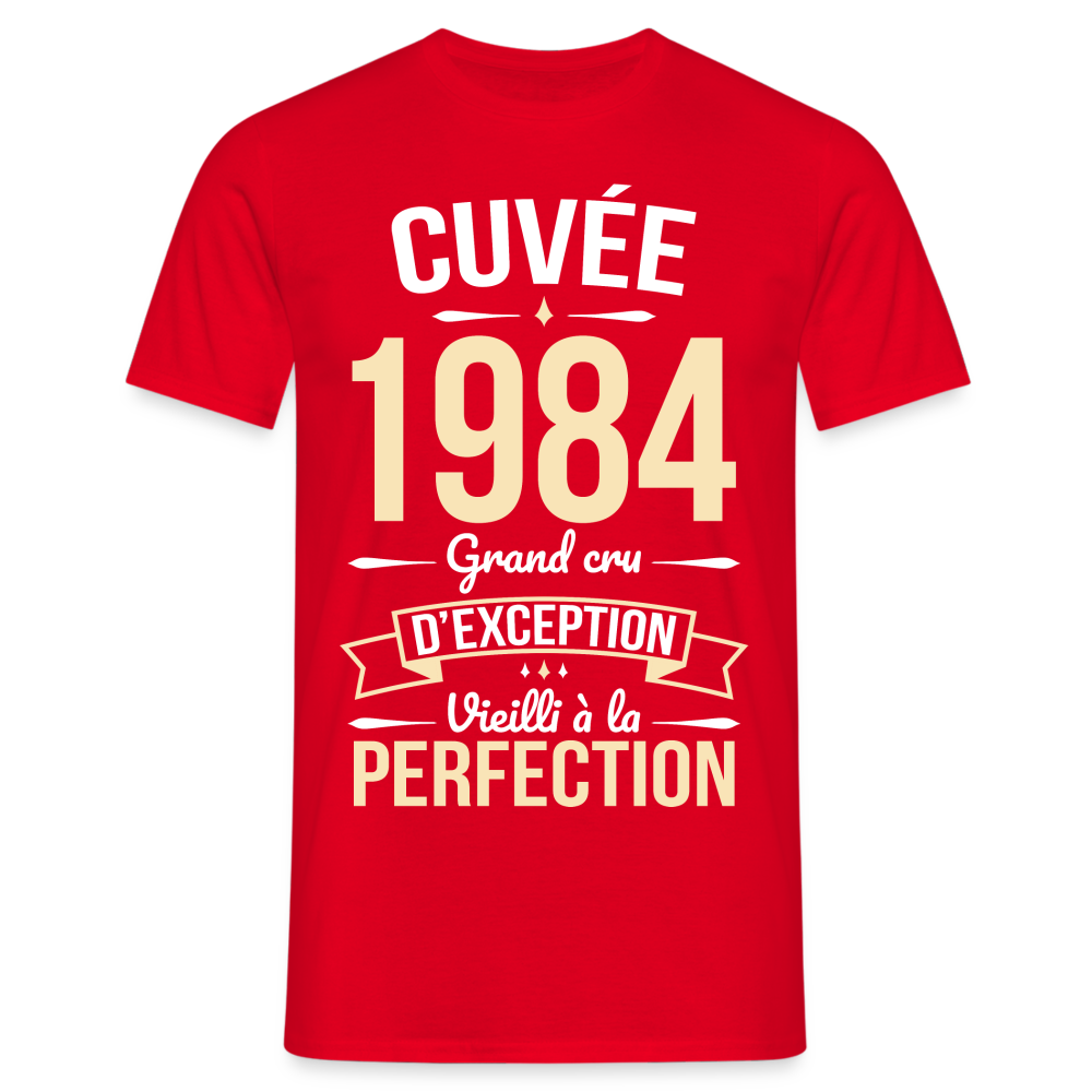 T-shirt Homme - Anniversaire 40 Ans - Cuvée 1984 - rouge