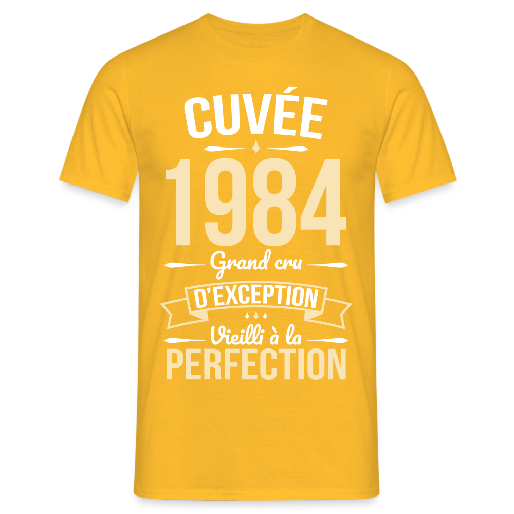 T-shirt Homme - Anniversaire 40 Ans - Cuvée 1984 - jaune