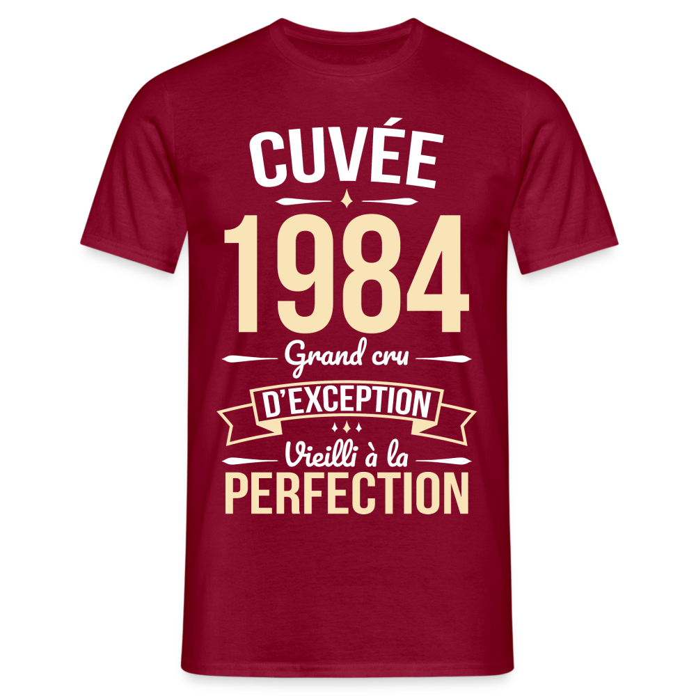 T-shirt Homme - Anniversaire 40 Ans - Cuvée 1984 - rouge brique