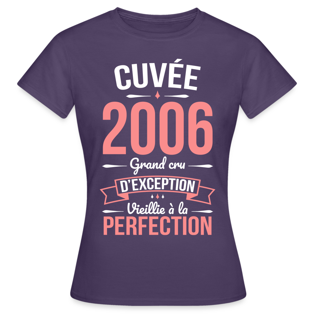 T-shirt Femme - Anniversaire 18 Ans - Cuvée 2006 - violet foncé