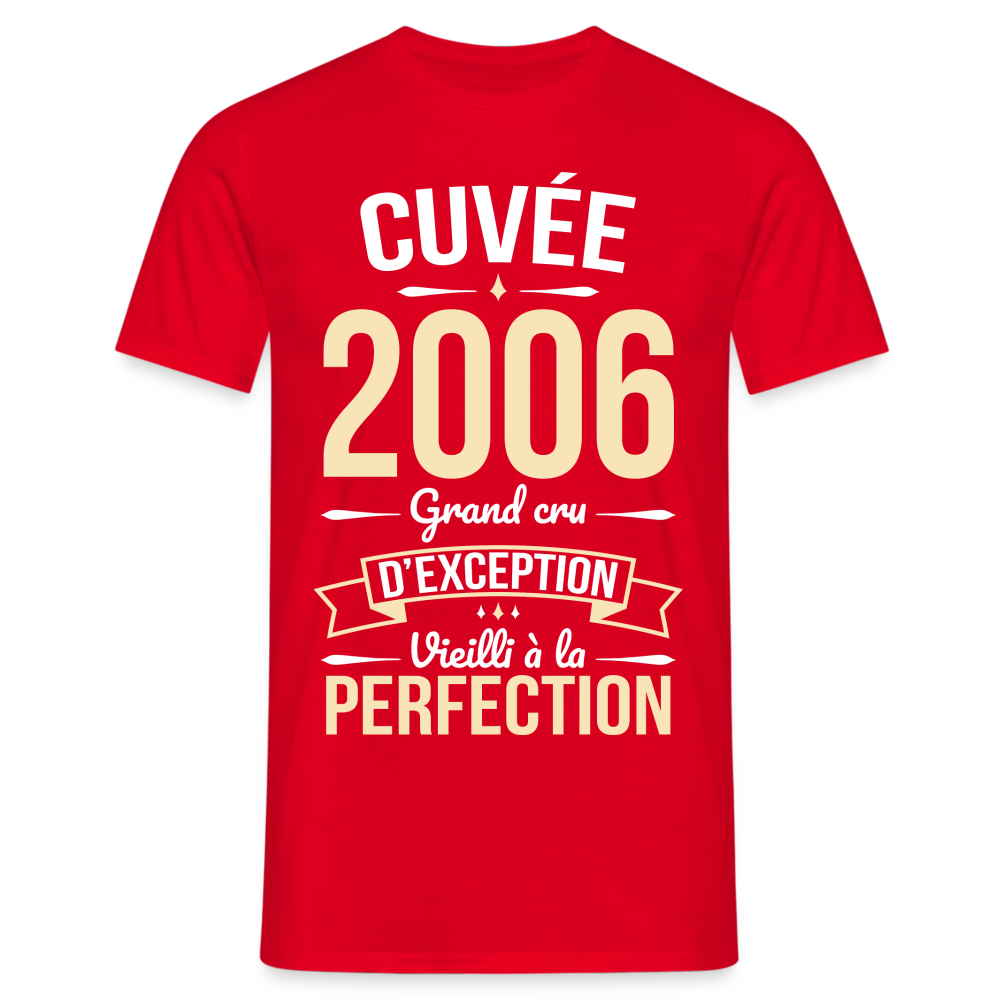 T-shirt Homme - Anniversaire 18 Ans - Cuvée 2006 - rouge