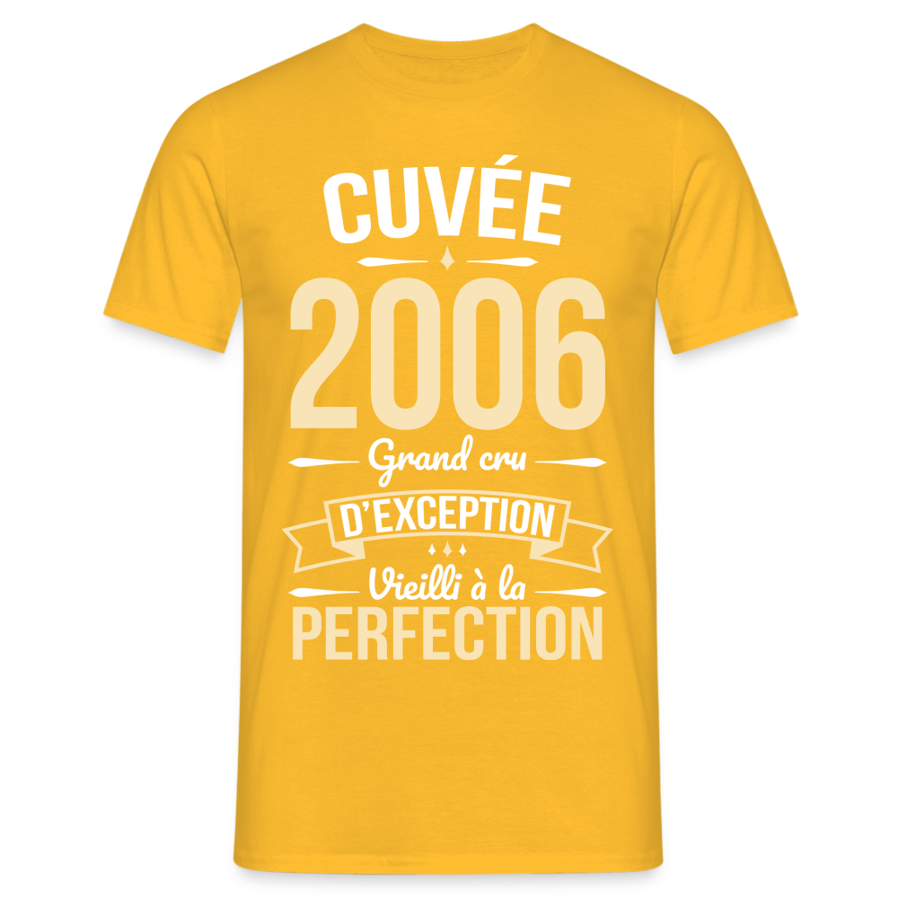 T-shirt Homme - Anniversaire 18 Ans - Cuvée 2006 - jaune