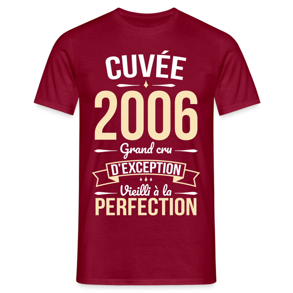 T-shirt Homme - Anniversaire 18 Ans - Cuvée 2006 - rouge brique