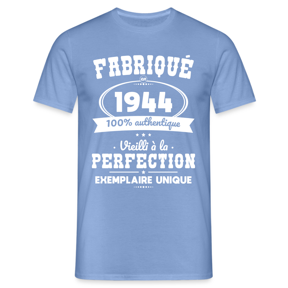 T-shirt Homme - Anniversaire 80 Ans - Fabriqué en 1944 - carolina blue