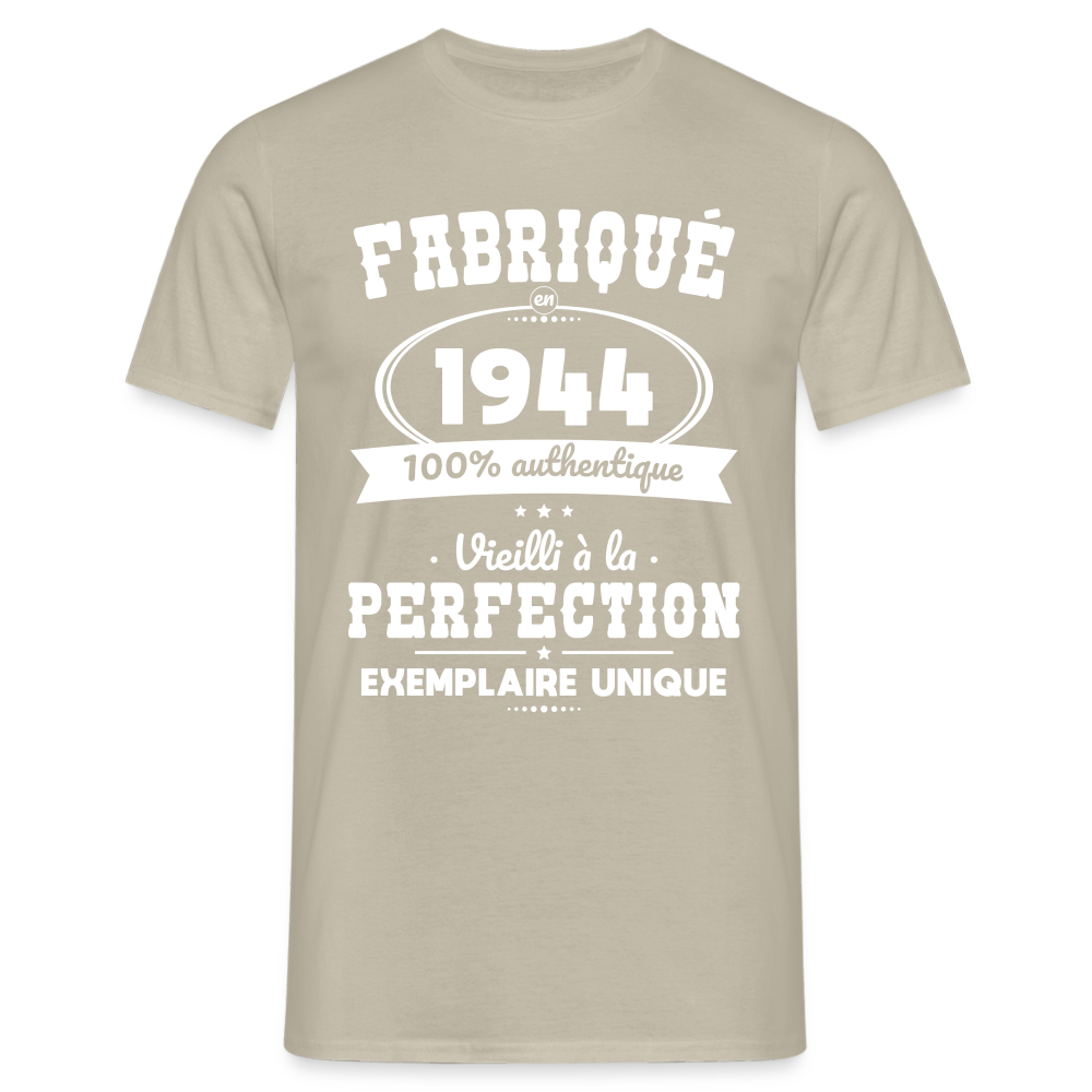 T-shirt Homme - Anniversaire 80 Ans - Fabriqué en 1944 - beige sable