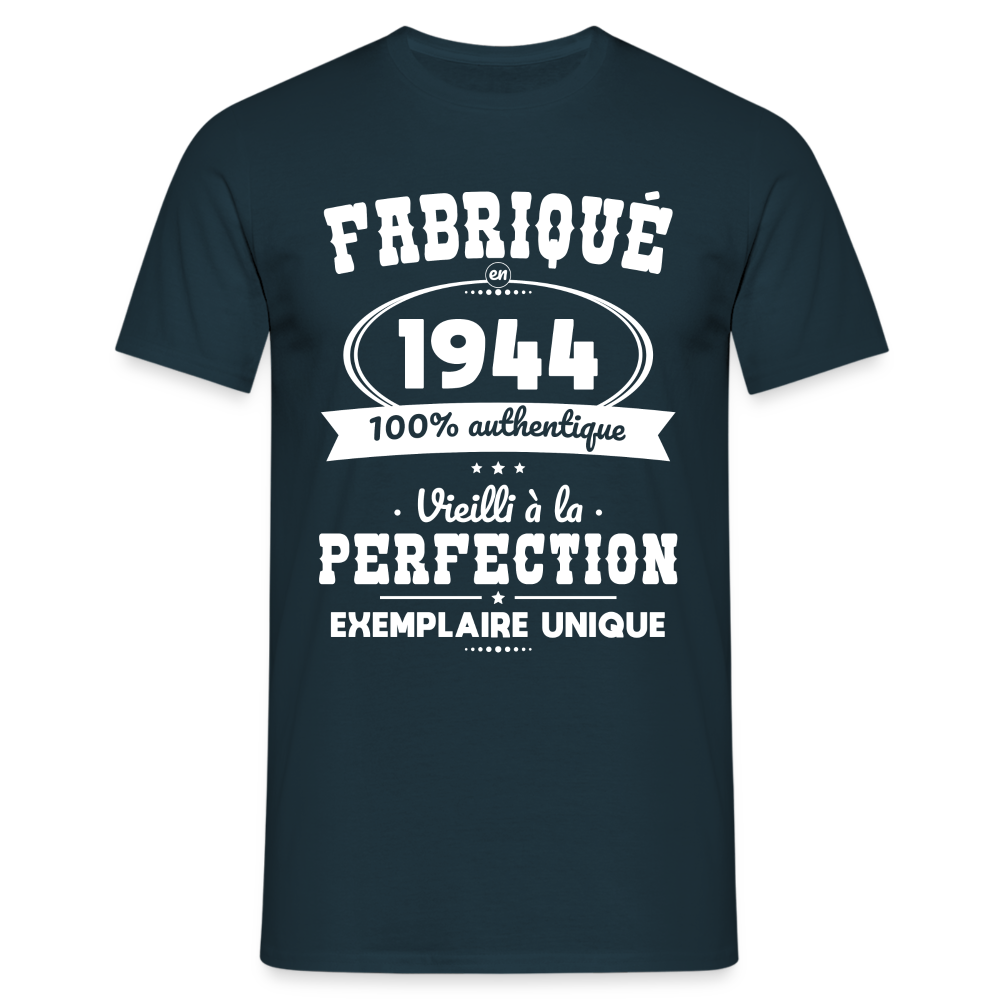 T-shirt Homme - Anniversaire 80 Ans - Fabriqué en 1944 - marine