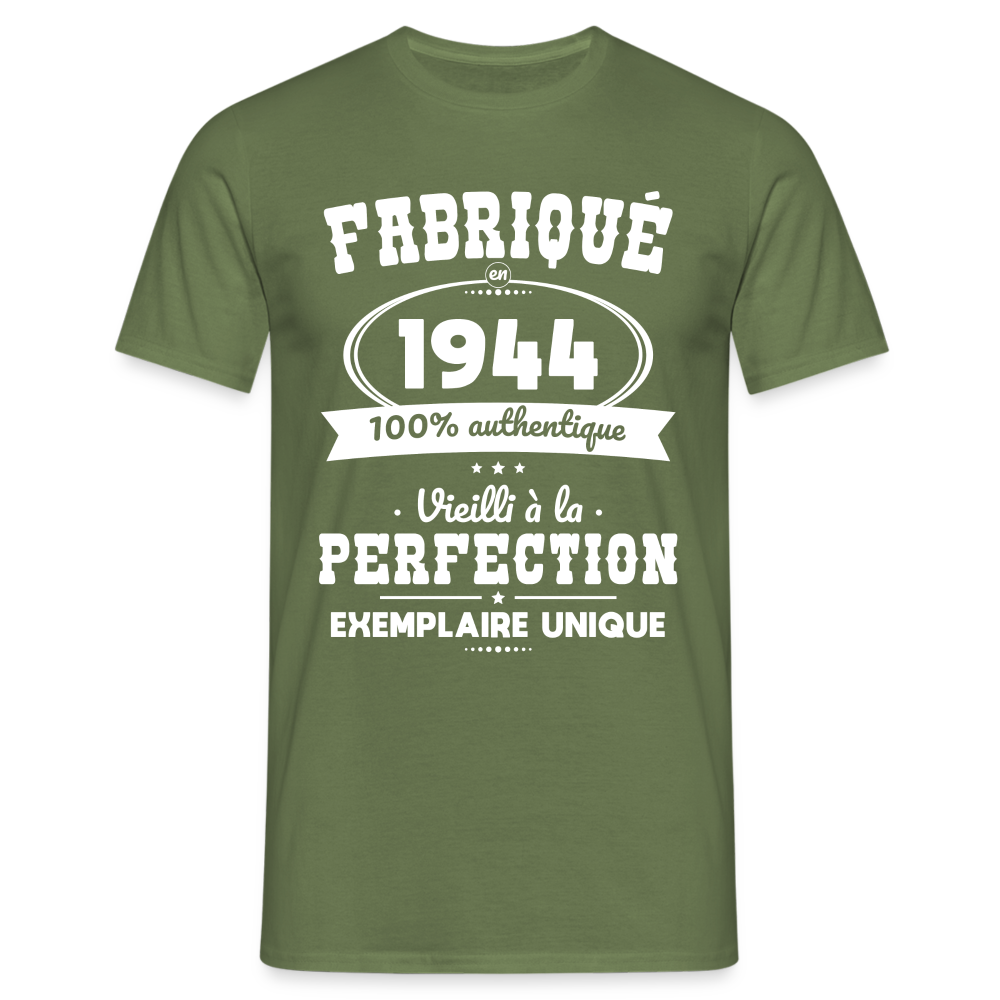 T-shirt Homme - Anniversaire 80 Ans - Fabriqué en 1944 - vert militaire