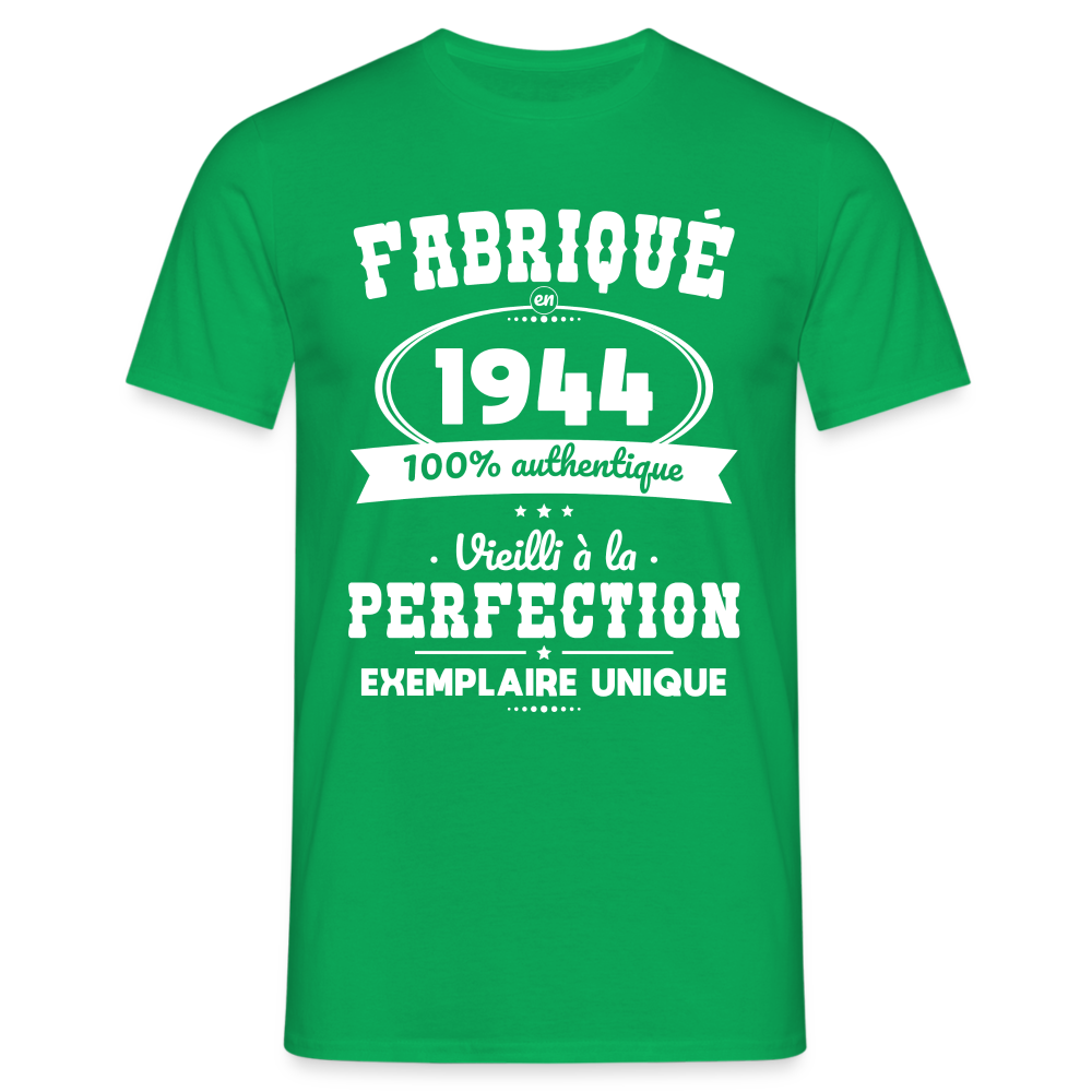 T-shirt Homme - Anniversaire 80 Ans - Fabriqué en 1944 - vert