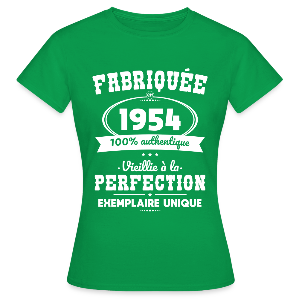 T-shirt Femme - Anniversaire 70 Ans - Fabriquée en 1954 - vert