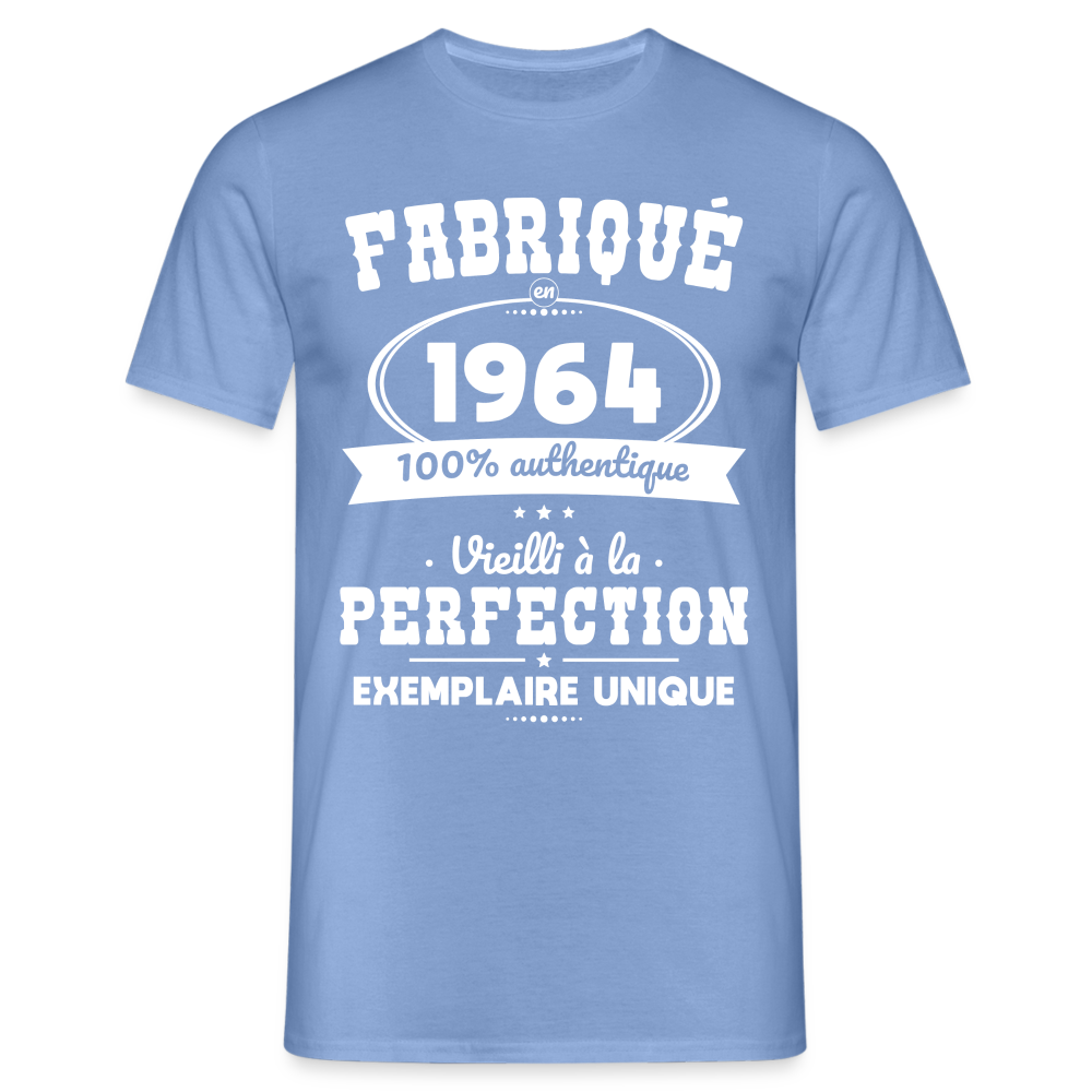 T-shirt Homme - Anniversaire 60 Ans - Fabriqué en 1964 - carolina blue