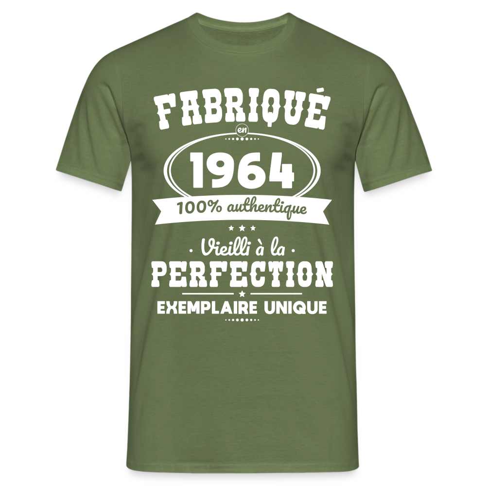 T-shirt Homme - Anniversaire 60 Ans - Fabriqué en 1964 - vert militaire