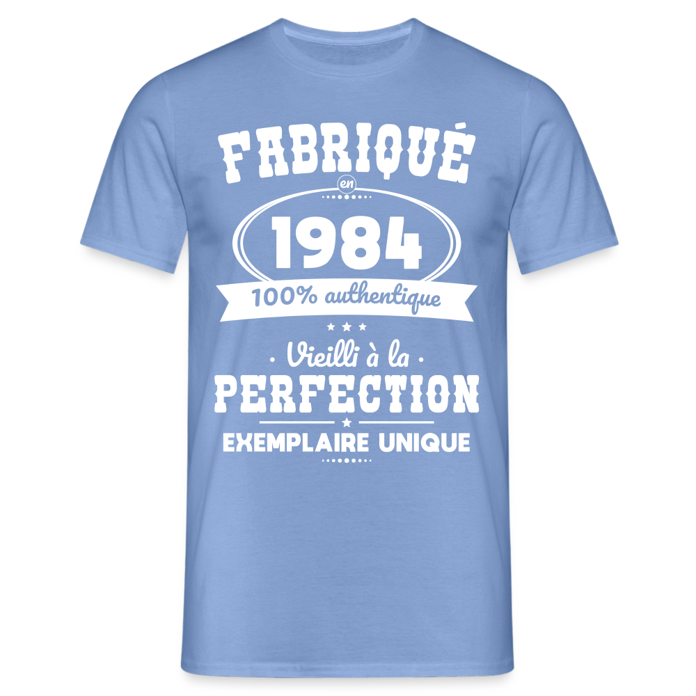 T-shirt Homme - Anniversaire 40 Ans - Fabriqué en 1984 - carolina blue