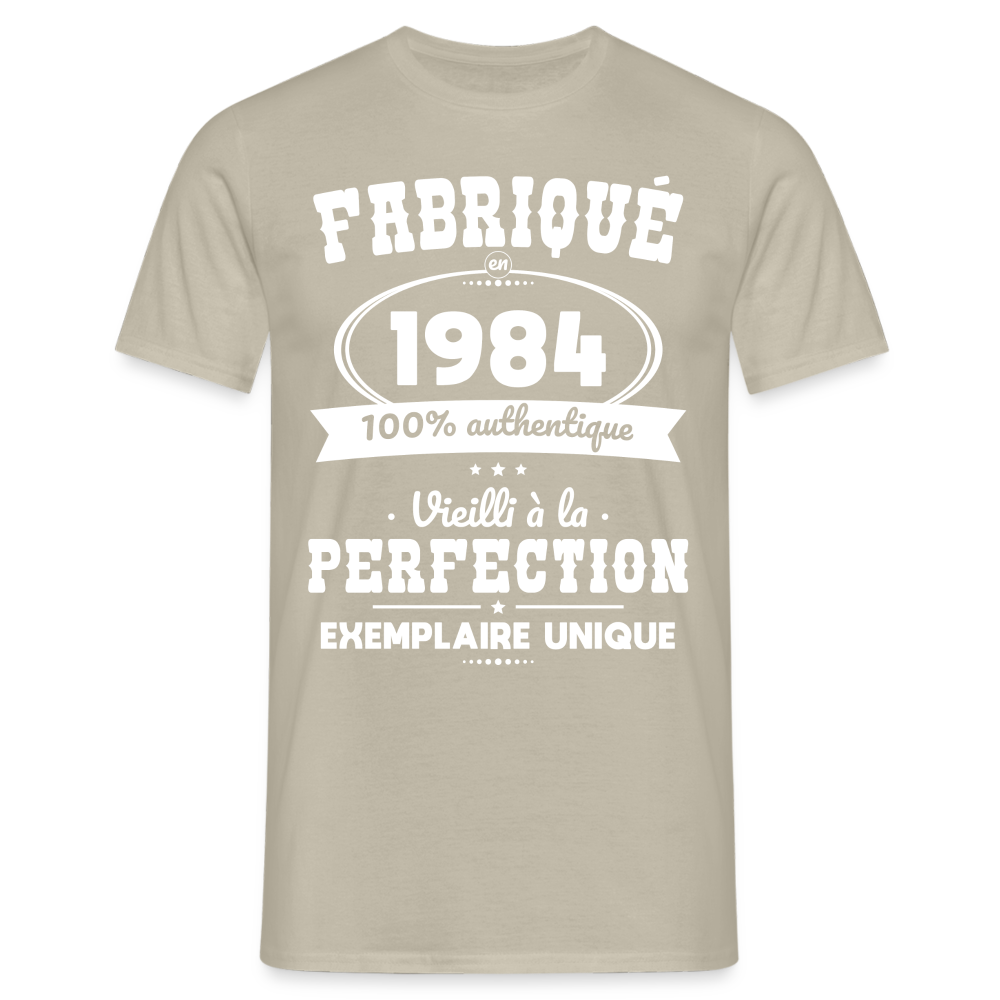 T-shirt Homme - Anniversaire 40 Ans - Fabriqué en 1984 - beige sable