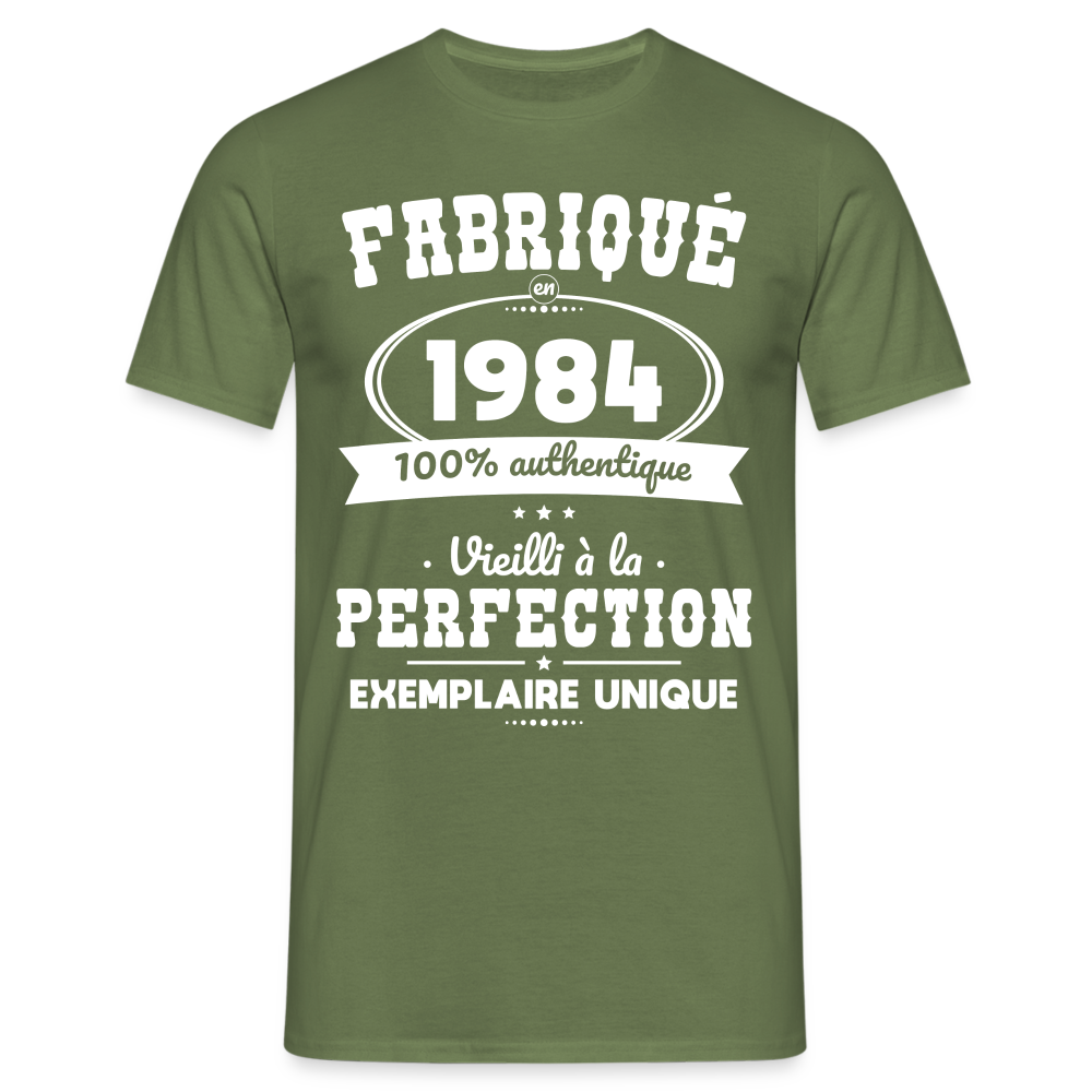 T-shirt Homme - Anniversaire 40 Ans - Fabriqué en 1984 - vert militaire