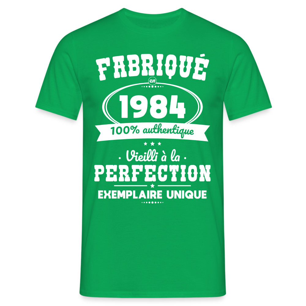 T-shirt Homme - Anniversaire 40 Ans - Fabriqué en 1984 - vert