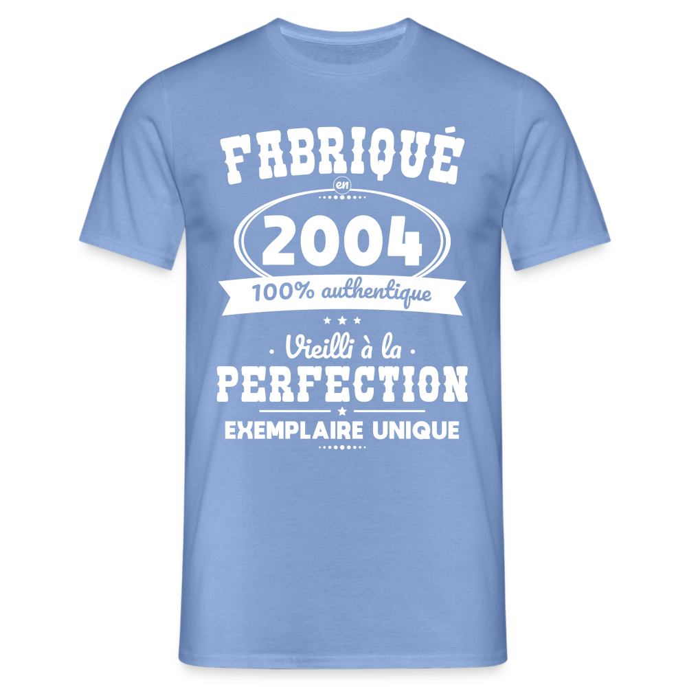 T-shirt Homme - Anniversaire 20 Ans - Fabriqué en 2004 - carolina blue