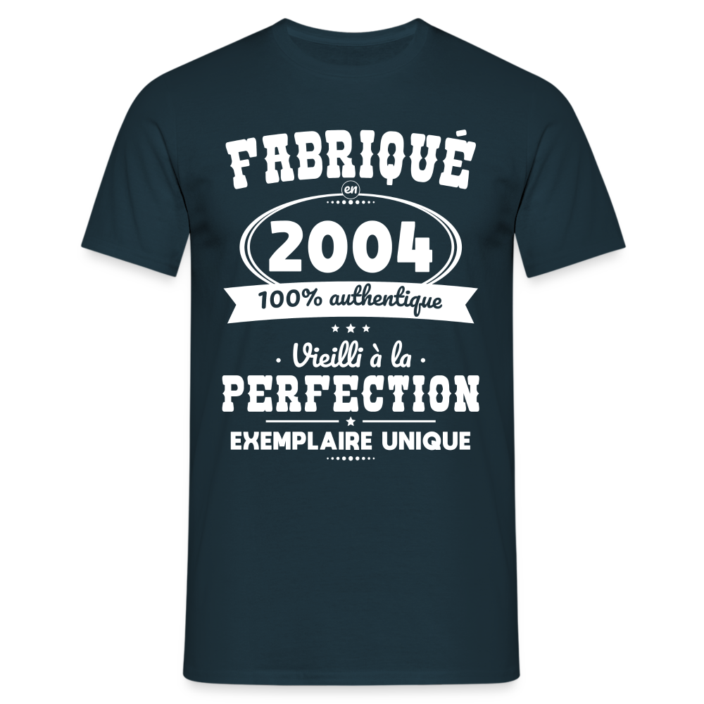 T-shirt Homme - Anniversaire 20 Ans - Fabriqué en 2004 - marine