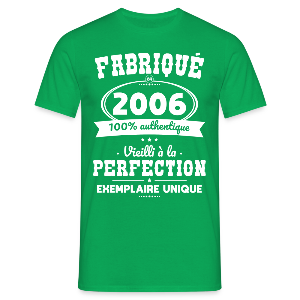 T-shirt Homme - Anniversaire 18 Ans - Fabriqué en 2006 - vert