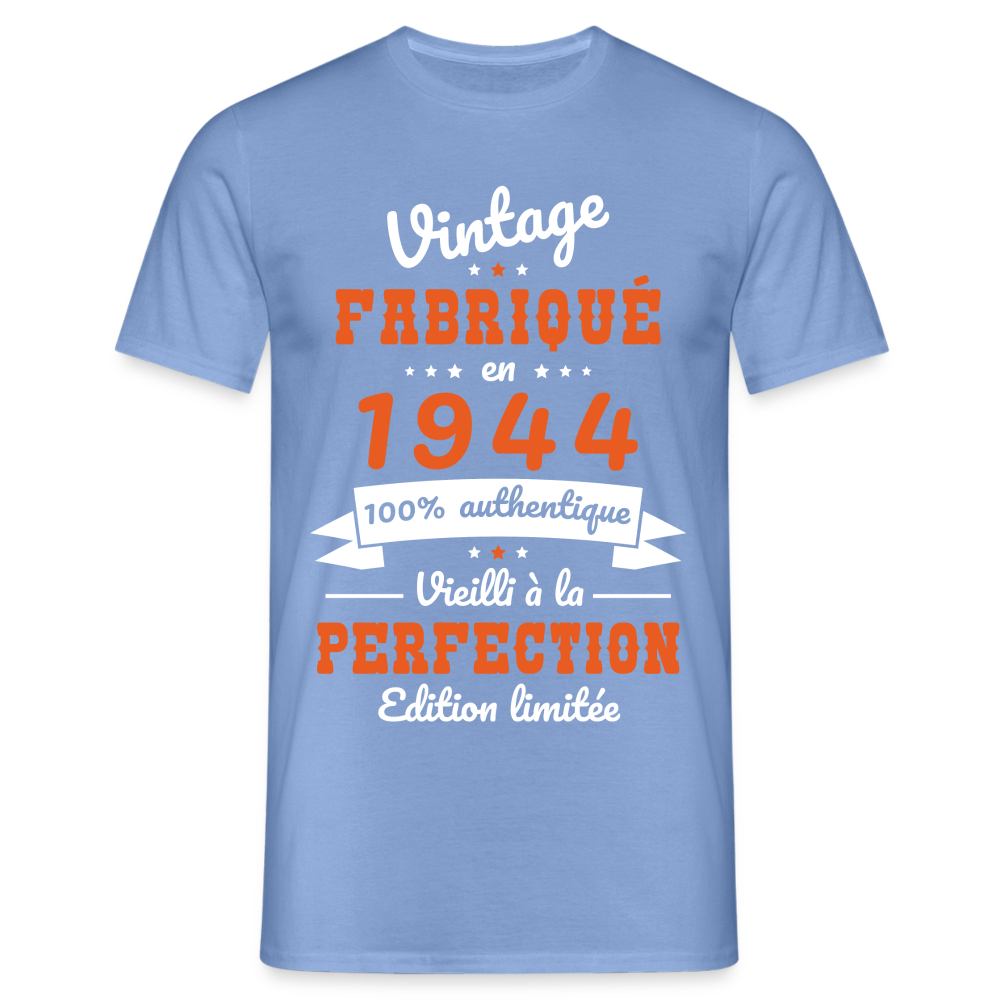 T-shirt Homme - Anniversaire 80 Ans - Vintage Fabriqué en 1944 - carolina blue