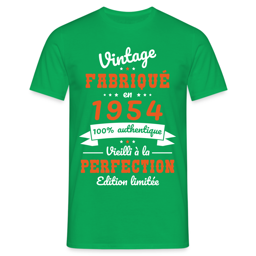 T-shirt Homme - Anniversaire 70 Ans - Vintage Fabriqué en 1954 - vert