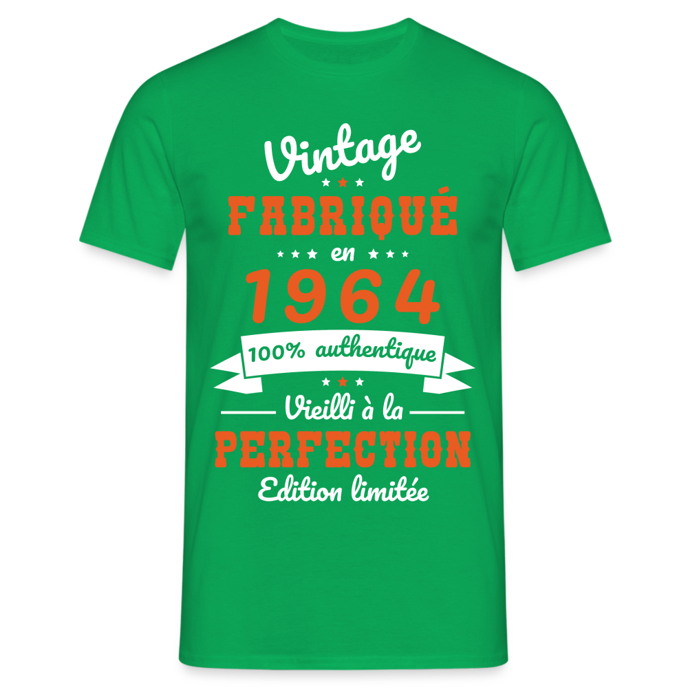 T-shirt Homme - Anniversaire 60 Ans - Vintage Fabriqué en 1964 - vert