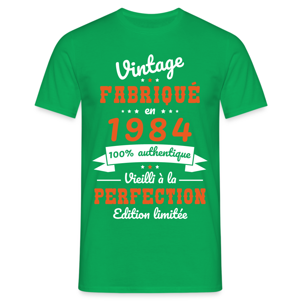 T-shirt Homme - Anniversaire 40 Ans - Vintage Fabriqué en 1984 - vert