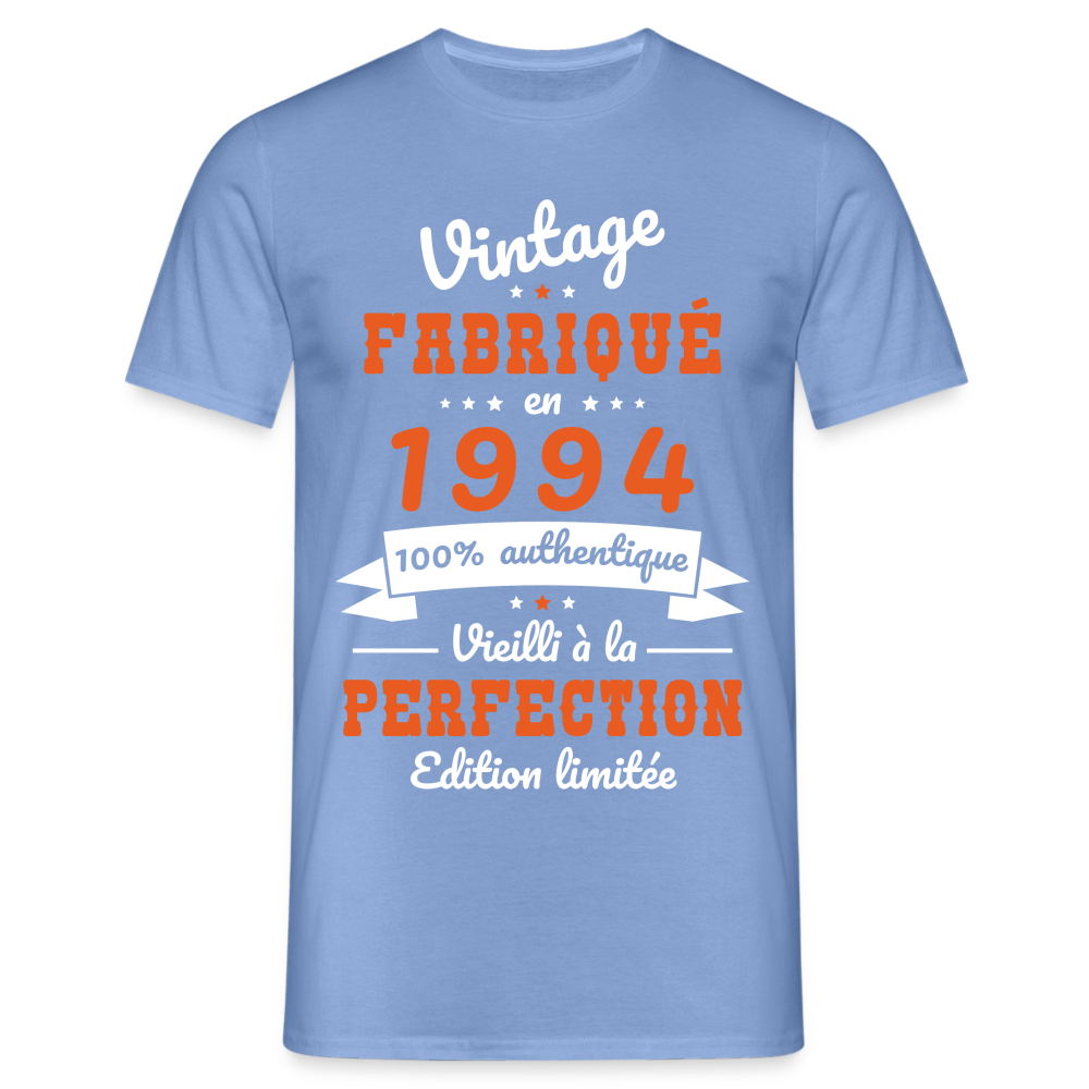 T-shirt Homme - Anniversaire 30 Ans - Vintage Fabriqué en 1994 - carolina blue