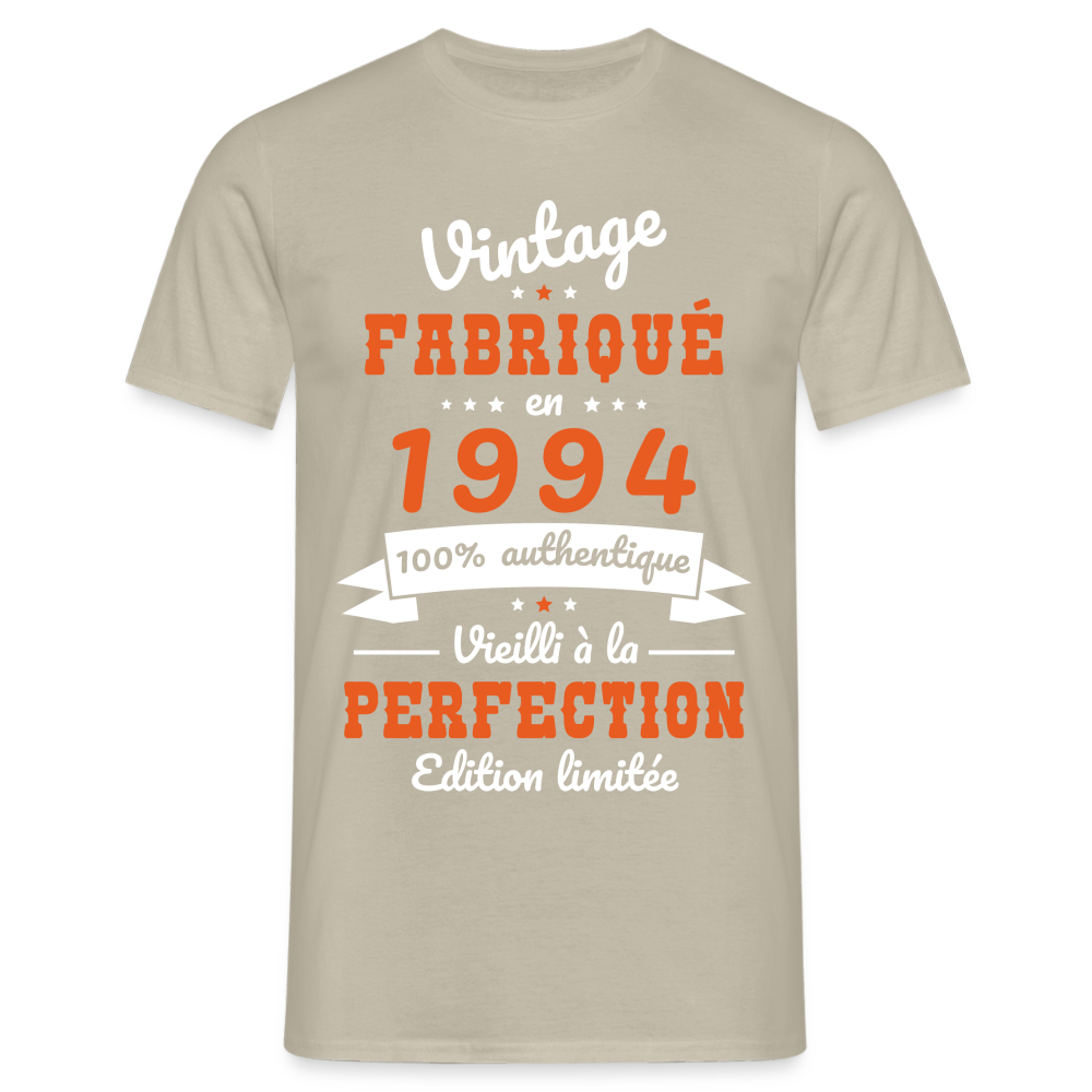 T-shirt Homme - Anniversaire 30 Ans - Vintage Fabriqué en 1994 - beige sable