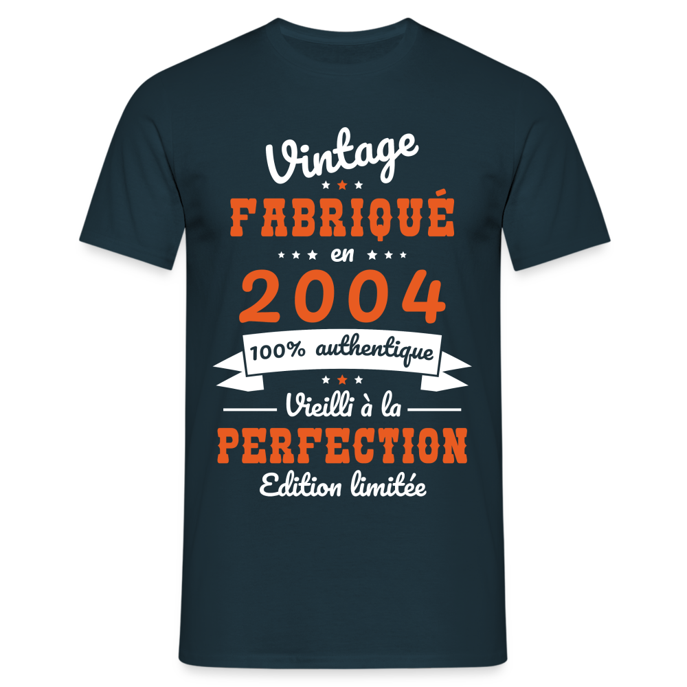 T-shirt Homme - Anniversaire 20 Ans - Vintage Fabriqué en 2004 - marine