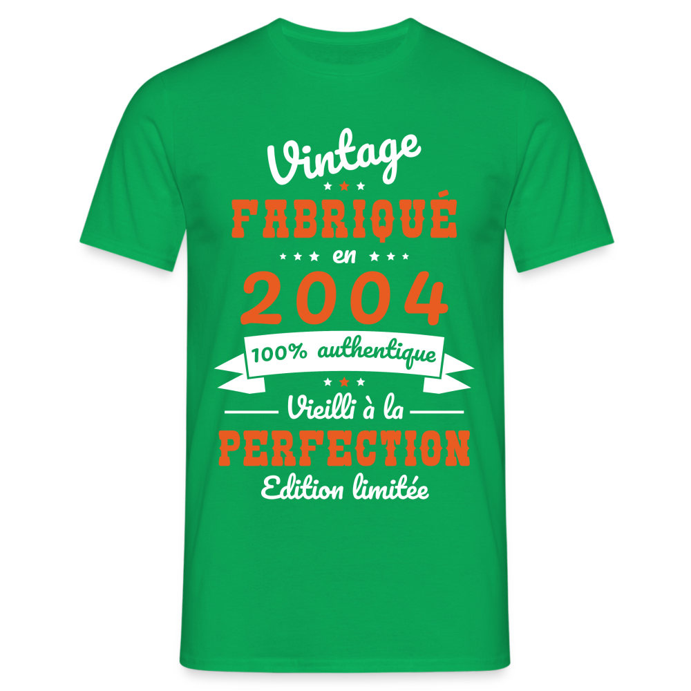 T-shirt Homme - Anniversaire 20 Ans - Vintage Fabriqué en 2004 - vert