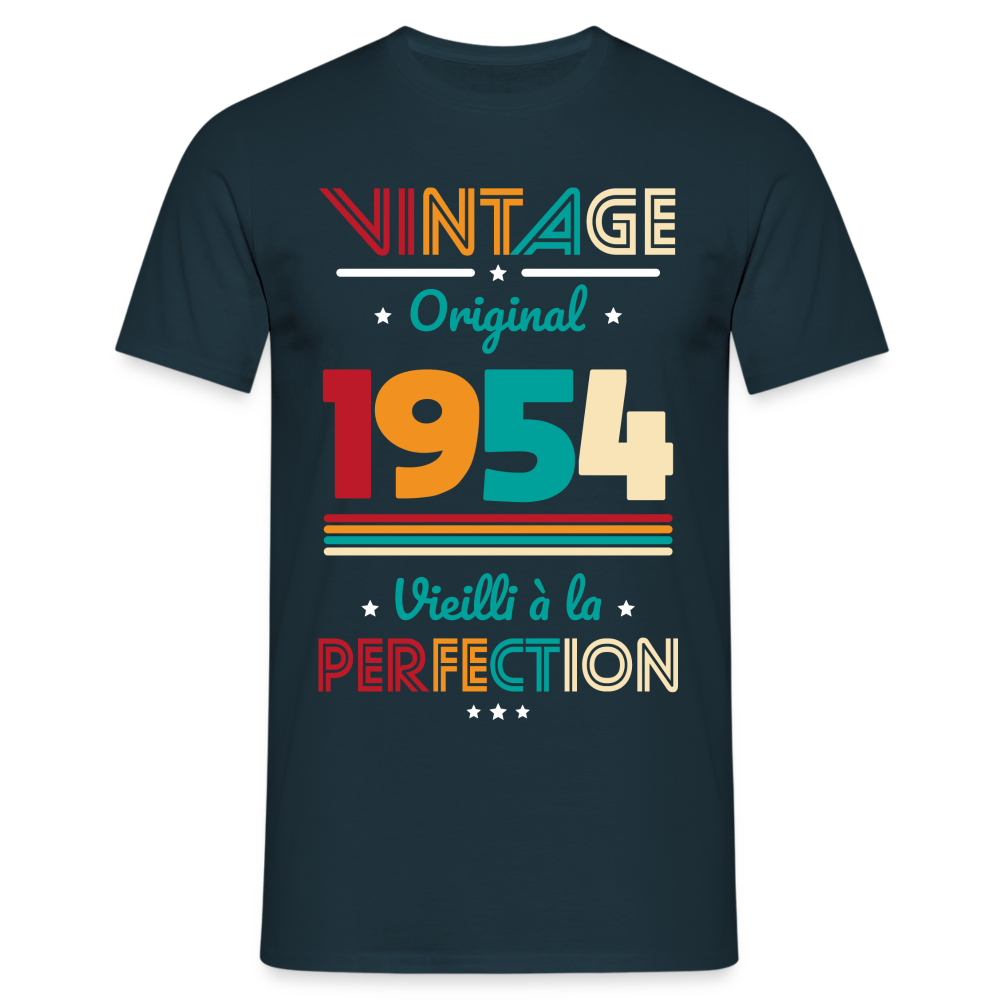 T-shirt Homme - Anniversaire 70 Ans - Vintage Original 1954 - marine