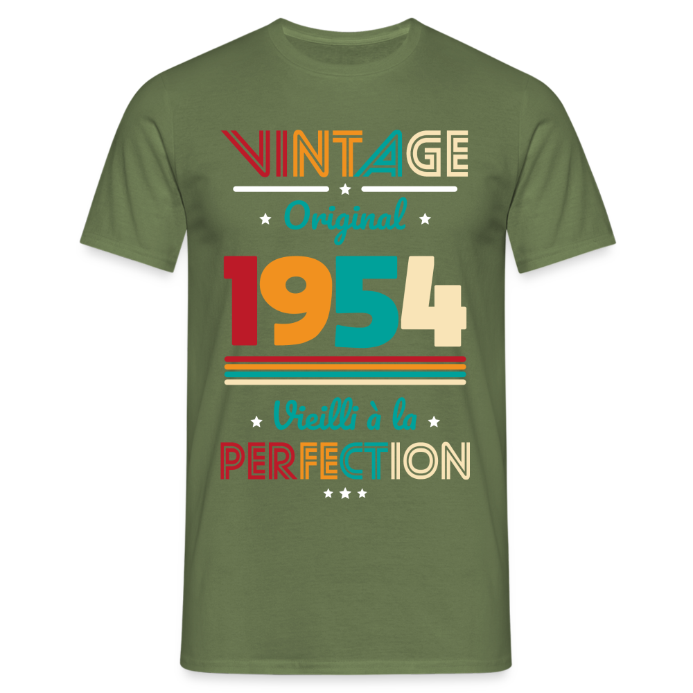 T-shirt Homme - Anniversaire 70 Ans - Vintage Original 1954 - vert militaire