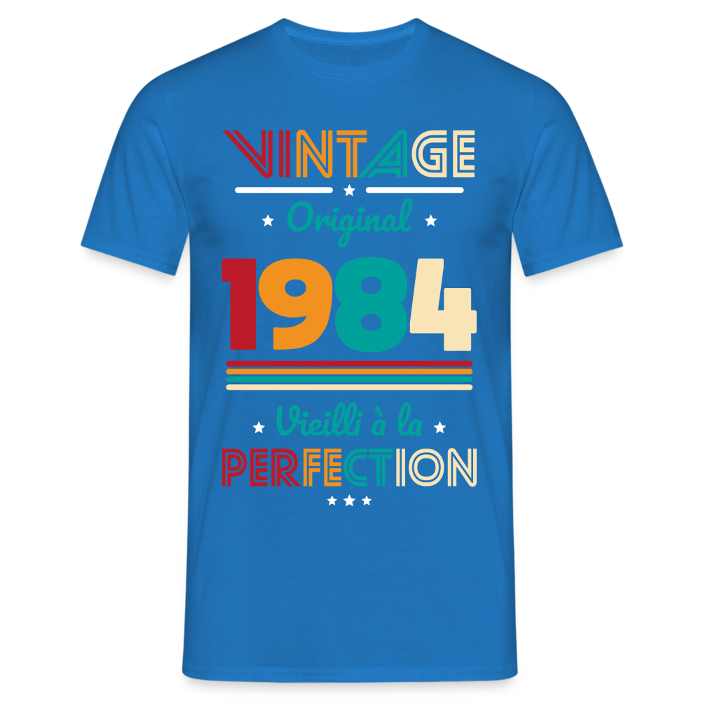 T-shirt Homme - Anniversaire 40 Ans - Vintage Original 1984 - bleu royal