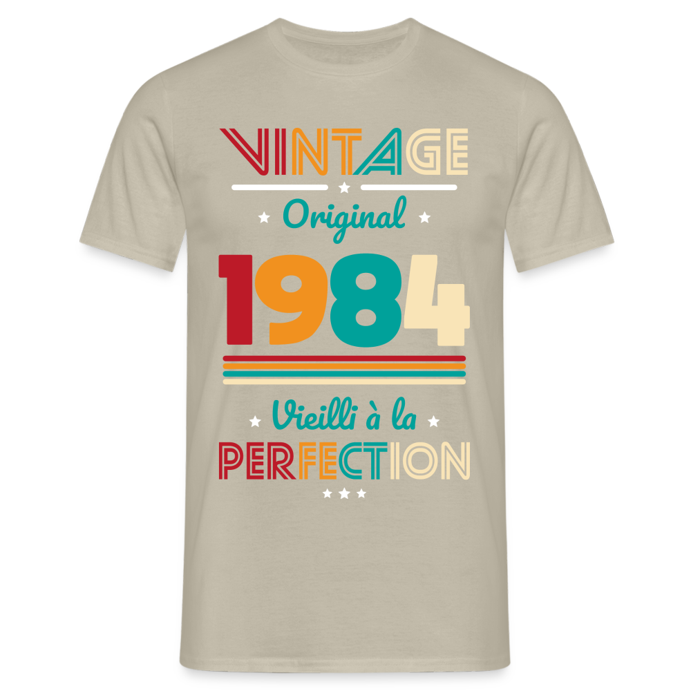 T-shirt Homme - Anniversaire 40 Ans - Vintage Original 1984 - beige sable