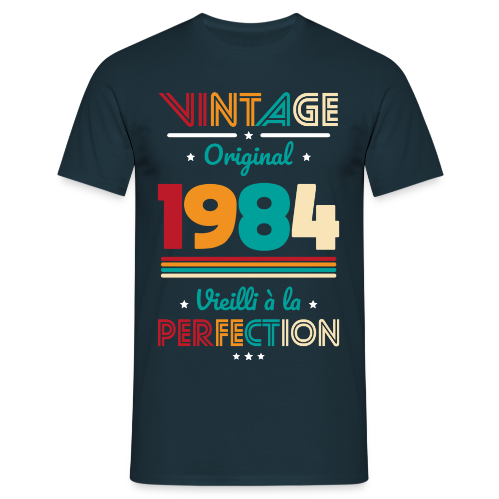 T-shirt Homme - Anniversaire 40 Ans - Vintage Original 1984 - marine