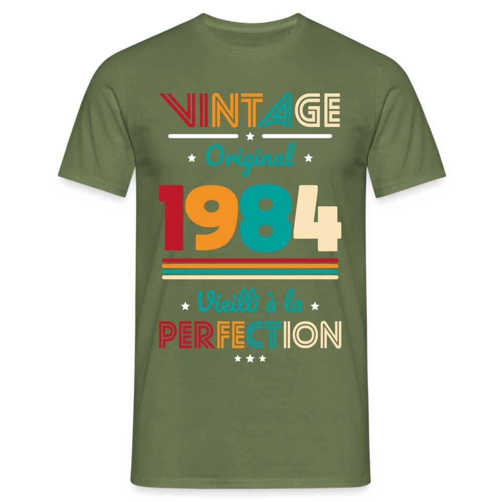 T-shirt Homme - Anniversaire 40 Ans - Vintage Original 1984 - vert militaire