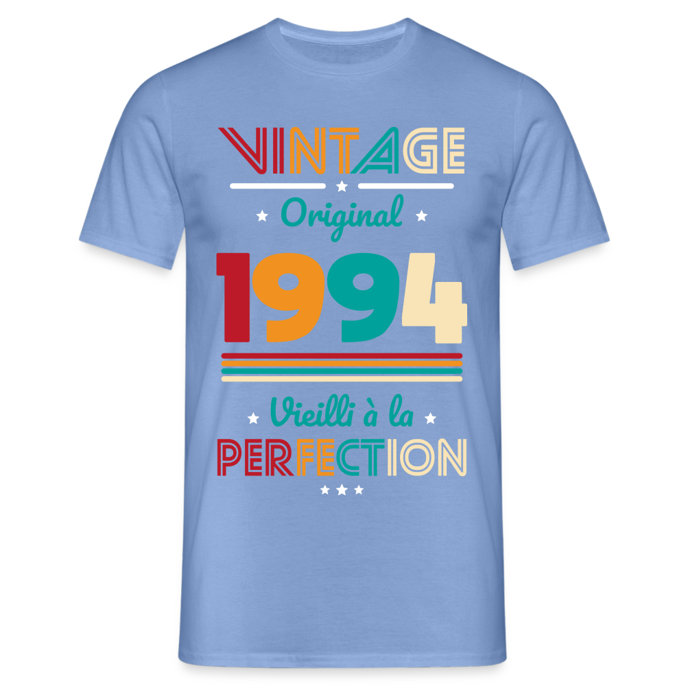 T-shirt Homme - Anniversaire 30 Ans - Vintage Original 1994 - carolina blue